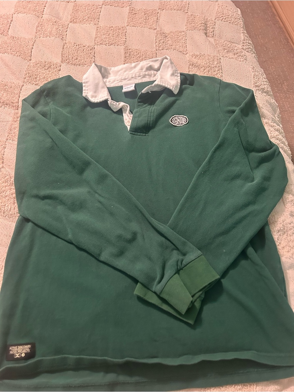 Men's Green Long-Sleeve Button Down Casual Shirt
